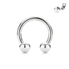 High Polished 316L Surgical Steel Internally Threaded Horseshoe Barbell - Pierced Universe