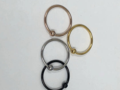 316L Surgical Steel Nose Ring Hoop with 2mm Fixed Ball