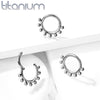 Implant Grade Titanium Beaded Tribal Hinged Septum Ring Hoop Clicker - Pierced Universe