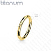 Implant Grade Titanium Black PVD Dainty Ridged Design Hinged Clicker Hoop Ring - Pierced Universe