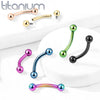 Implant Grade Titanium Black PVD Internally Threaded Curved Barbell - Pierced Universe