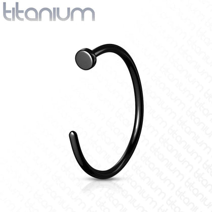 Implant Grade Titanium Black PVD Nose Hoop Ring with Stopper - Pierced Universe