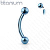 Implant Grade Titanium Blue PVD Internally Threaded Curved Barbell - Pierced Universe