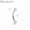 Implant Grade Titanium Curved Barbell Internally Threaded White CZ - Pierced Universe