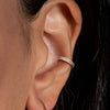 Implant Grade Titanium Gold PVD Double Row White CZ Pave Hinged Clicker Hoop - Pierced Universe