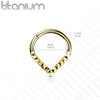 Implant Grade Titanium Gold PVD V Shaped Ridged Septum Clicker Hinged Hoop - Pierced Universe