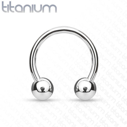 Implant Grade Titanium Horseshoe with Externally Threaded Balls - Pierced Universe