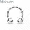 Implant Grade Titanium Horseshoe with Externally Threaded Balls - Pierced Universe