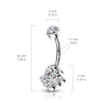 Implant Grade Titanium Internally Threaded Aurora Borealis CZ Bezel Cluster Belly Ring - Pierced Universe