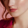 Implant Grade Titanium Internally Threaded Gold PVD White CZ Labret Flat Back - Pierced Universe