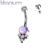 Implant Grade Titanium Internally Threaded Purple Opal Boho Belly Ring - Pierced Universe