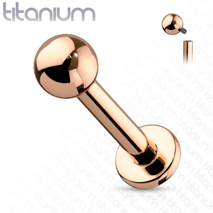 Implant Grade Titanium Internally Threaded Rose Gold PVD Labret - Pierced Universe