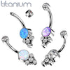 Implant Grade Titanium Internally Threaded White CZ Boho Belly Ring - Pierced Universe