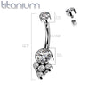 Implant Grade Titanium Internally Threaded White Opal Boho Belly Ring - Pierced Universe