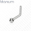 Implant Grade Titanium L Shape Ball, Spike, Dome Nose Stud - Pierced Universe