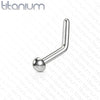 Implant Grade Titanium L Shape Ball, Spike, Dome Nose Stud - Pierced Universe