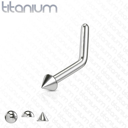 Implant Grade Titanium L Shape Ball, Spike, Dome Nose Stud - Pierced Universe