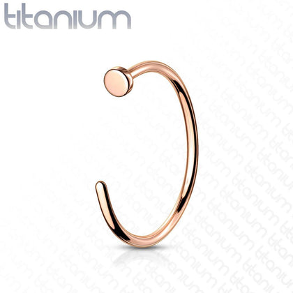 Implant Grade Titanium Rose Gold PVD Nose Hoop Ring with Stopper - Pierced Universe