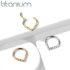 Implant Grade Titanium Rose Gold PVD V Shaped Ridged Septum Clicker Hinged Hoop - Pierced Universe