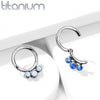 Implant Grade Titanium White Bezel Opal Septum Cartilage Daith Hinged Clicker - Pierced Universe