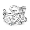 Linked Heart CZ Fake Non Piercing Brass Ear Cuff - Pierced Universe