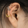 Linked Heart CZ Fake Non Piercing Brass Ear Cuff - Pierced Universe