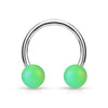 Matte Green Acrylic Balls Surgical Steel Horseshoe