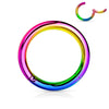 Multi Color Surgical Steel Hinged Clicker CBR Helix Tragus Cartilage Septum Hoop Ring - Pierced Universe