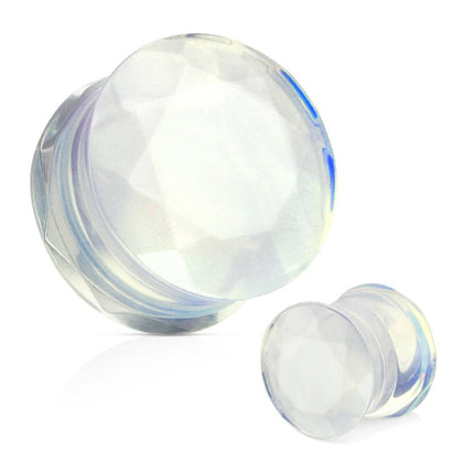 Opal Multi Faceted Double Flared Stone Ear Plugs - Pierced Universe