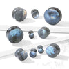 Organic Natural Labradorite Stone Double Flared Ear Plugs Spacers Gauges - Pierced Universe