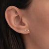 Pair of 925 Sterling Silver Gold PVD 3 Gem Constellation Ear Climber Minimal Earrings - Pierced Universe