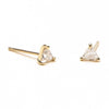 Pair of 925 Sterling Silver Gold PVD Dainty White CZ Triangle Gem Earrings  Minimal Earrings - Pierced Universe