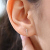 Pair of 925 Sterling Silver Gold PVD Diamond Bar Dainty Minimal Stud Earrings - Pierced Universe