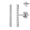 Pair of CZ Paved Straight Bar Earrings with Surgical Steel Post - Pierced Universe