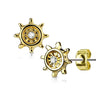 Pair of Surgical Steel Anchor Wheel Earring Studs - Pierced Universe