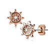 Pair of Surgical Steel Anchor Wheel Earring Studs - Pierced Universe