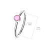 Pink Stone Surgical Steel Nose Hoop Ring - Pierced Universe