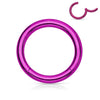 Purple Surgical Steel Hinged CBR Helix Tragus Cartilage Septum Hoop Ring - Pierced Universe