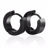 316L Surgical Steel Squared Black Plated Hoop Earrings