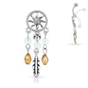 Reverse Top Down Vintage Dream Catcher Belly Button Navel Ring - Pierced Universe