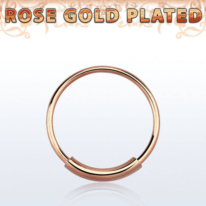 Rose Gold Plated 925 Sterling Silver Endless Nose Hoop Ring - Pierced Universe