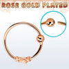 Rose Gold Plated 925 Sterling Silver Tribal Nose Ring Hoop with Design