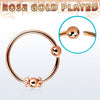 Rose Gold Plated 925 Sterling Silver Tribal Nose Ring Hoop with Design