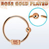 Rose Gold Plated 925 Sterling Silver Tribal Nose Ring Hoop with Design