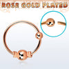 Rose Gold Plated 925 Sterling Silver Tribal Nose Ring Hoop with Design