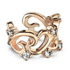 Rose Gold Plated Heart CZ Fake Non Piercing Brass Ear Cuff - Pierced Universe