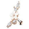 Rose Gold Surgical Steel Flower White CZ Vine Helix Barbell - Pierced Universe