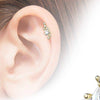 Rose Gold Surgical Steel Star CZ Crystal Helix Barbell - Pierced Universe