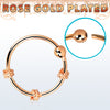Rose Gold Plated 925 Sterling Silver Tribal Nose Ring Hoop with Design - Pierced Universe