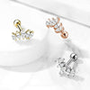 Surgical Steel Ball Back White Crown CZ Cartilage Ring Stud - Pierced Universe